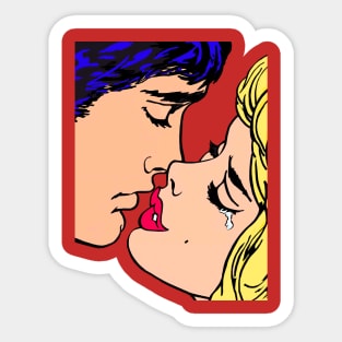 The kiss of pop art Sticker